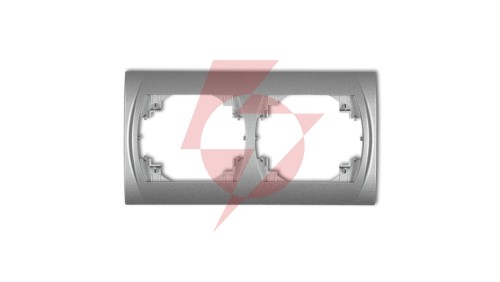 LOGO Ramka pozioma podwójna srebrny metalik 7LRH-2