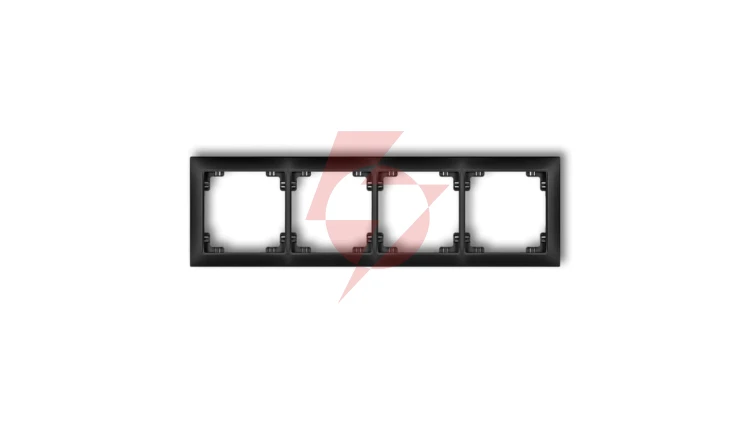 DECO Ramka uniwersalna poczwórna z tworzywa DECO Soft czarny mat 12DRSO-4