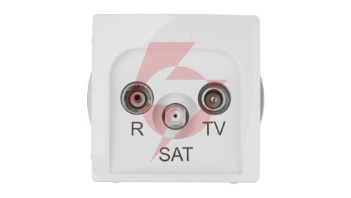 Simon Basic Gniazdo antenowe RD/TV/SAT przelotowe białe BMZAR-SAT10/P.01/11 RD/TV/SAT