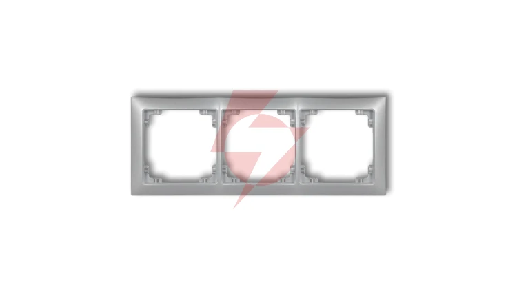 DECO Ramka uniwersalna potrójna z tworzywa DECO Soft srebrny metalik 7DRSO-3