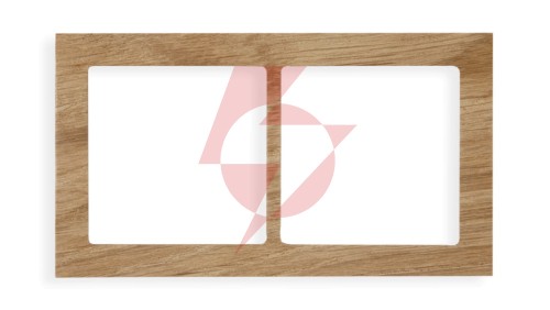 DECO Ramka podwójna - drewno (dąb) dąb DRD-2F