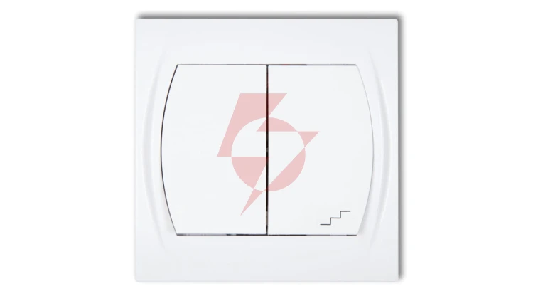 LOGO Łącznik jednobiegunowy ze schodowym biały LWP-10