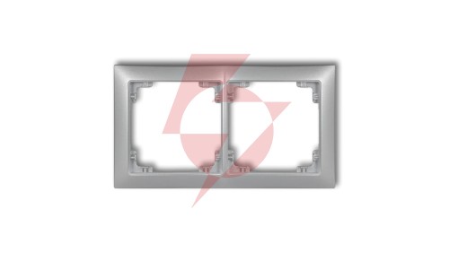 DECO Ramka uniwersalna podwójna z tworzywa DECO Soft srebrny metalik 7DRSO-2