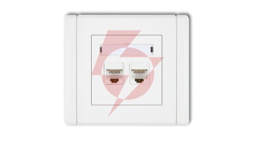FLEXI Gniazdo komputerowe podwójne 2xRJ45, kat. 6, 8-stykowe biały FGK-4