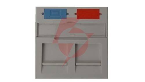 Adapter M45 2xKeystone klapki przeciwkurzowe biały z polem opisowym X-EAK02-B