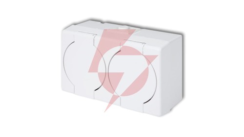 SENIOR Gniazdo podwójne z/u (klapka biała) biały GHS-2n