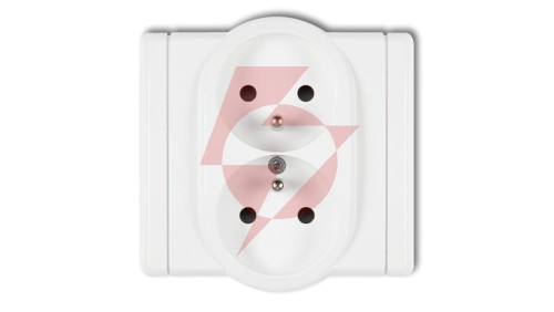 FLEXI Gniazdo podwójne z/u biały FGP-2zp