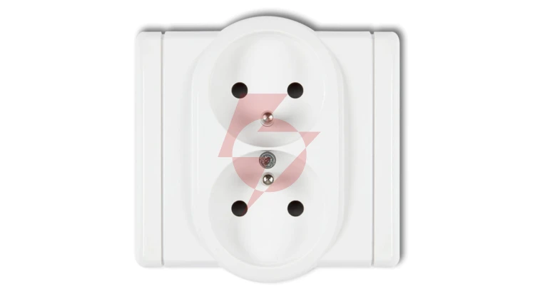 FLEXI Gniazdo podwójne z/u biały FGP-2zp