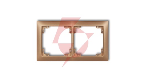 DECO Ramka uniwersalna podwójna z tworzywa DECO Soft złoty metalik 8DRSO-2