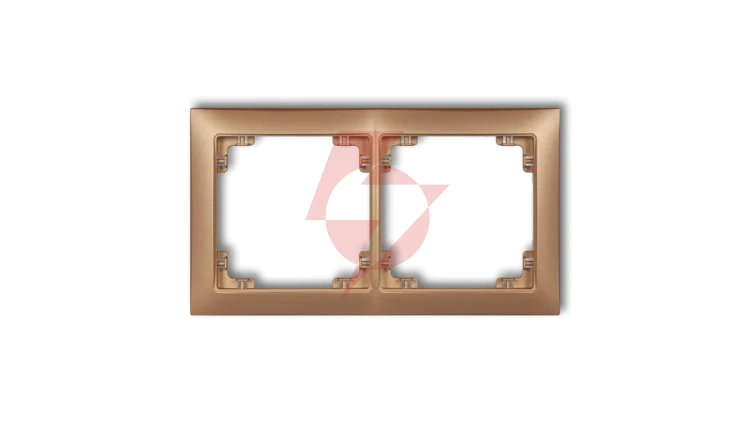 DECO Ramka uniwersalna podwójna z tworzywa DECO Soft złoty metalik 8DRSO-2