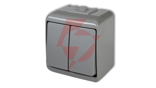 JUNIOR Łącznik świecznikowy popielaty IP54 10WHE-2