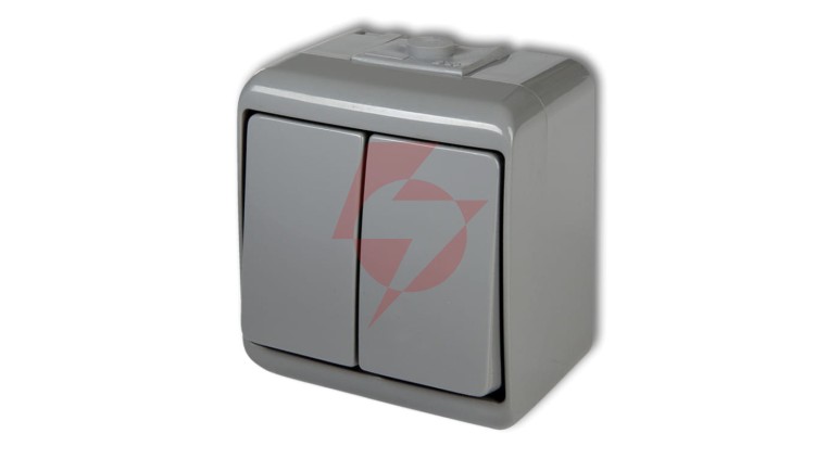 JUNIOR Łącznik świecznikowy popielaty IP54 10WHE-2
