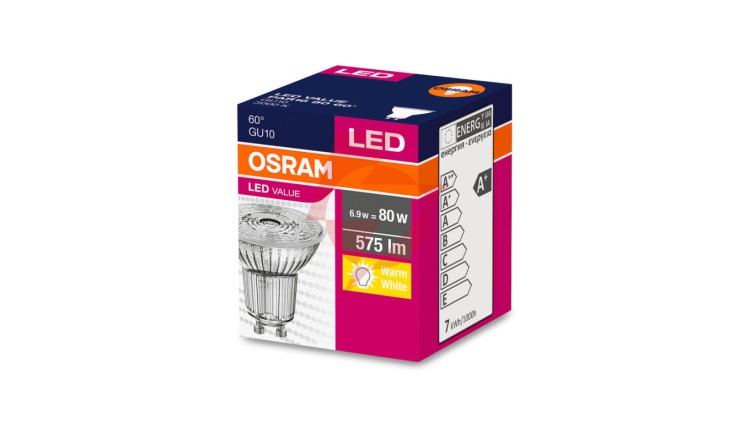 Żarówka LED VALUE PAR16 80 GU10 6,9W 575lm 3000K 830 60st. 3 LATA GWARANCJI 4058075096769