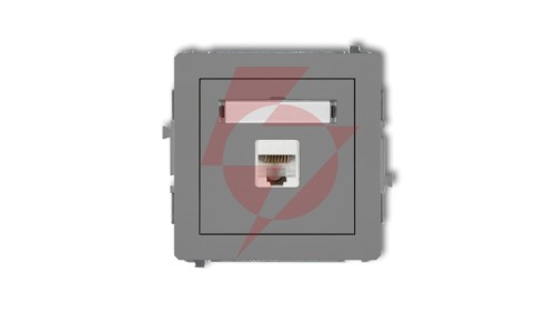 DECO Gniazdo komputerowe pojedyncze 1xRJ45, kat. 5e, 8-stykowy szary mat 27DGK-1