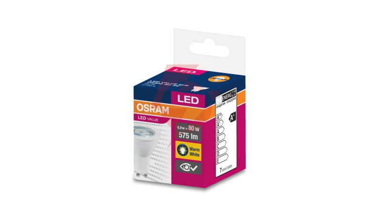 Żarówka LED VALUE PAR16 80 GU10 6,9W 575lm 2700K 827 36st. 4058075198760