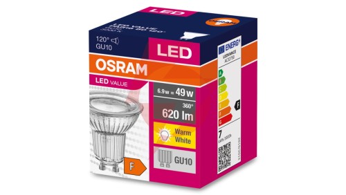 Żarówka LED VALUE PAR16 80 GU10 6,9W 620lm 3000K 830 120st. 3 LATA GWARANCJI 4058075096707