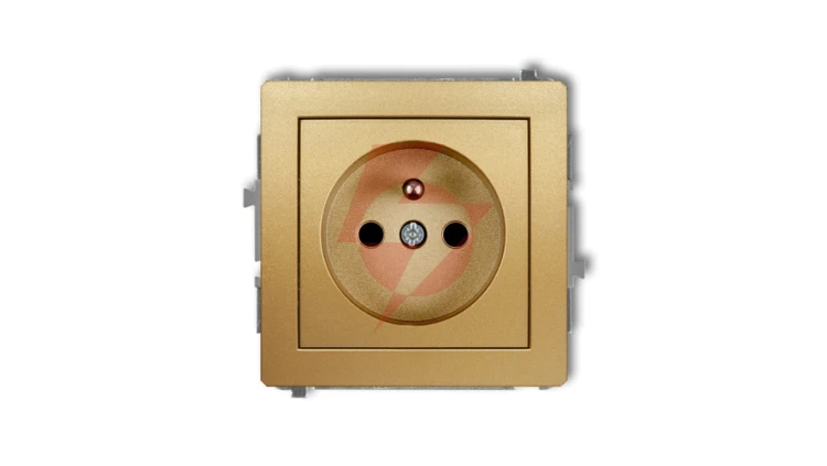 DECO Gniazdo pojedyncze z/u 2P+Z złoty 29DGP-1zp