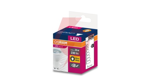 Żarówka LED VALUE PAR16 35 GU10 2,8W 230lm 2700K 827 36st. 4058075198555