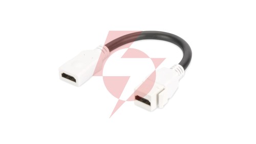 Moduł Keystone HDMI z kablem 12cm łącznik do gniazd i pustych paneli żeński/żeński biały DN-93403