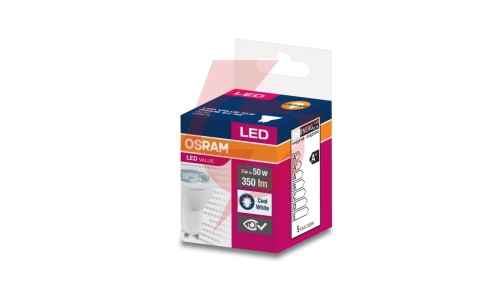 Żarówka LED VALUE PAR16 50 GU10 4,5W 350lm 4000K 840 36st. 4058075198616