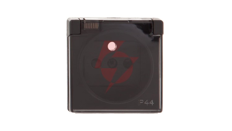 Simon 82 Pokrywa bryzgoszczelna gniazda z/u IP44 z klapką dymną grafit 82068KD-38