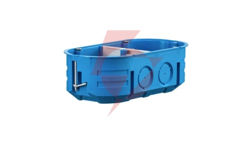 Puszka podtynkowa podwójna 60mm regips niebieska P2x60K samogasnąca bezhalogenowa 32322203