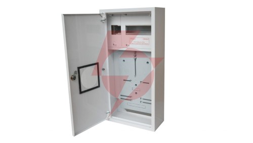 Rozdzielnica licznikowa metalowa na licznik elektroniczny 1 X TL 3F + 11 zabezpieczeń zamek okienko RAL 9003A-RZ12E
