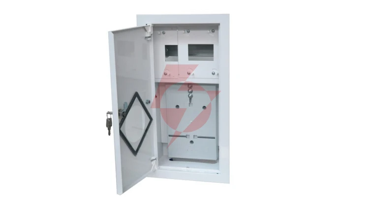 Rozdzielnia podtynkowa metalowa 1 X TL 1F na licznik elektroniczny + 6 zabezpieczeń zamek okienko RAL 9003A-RW6E