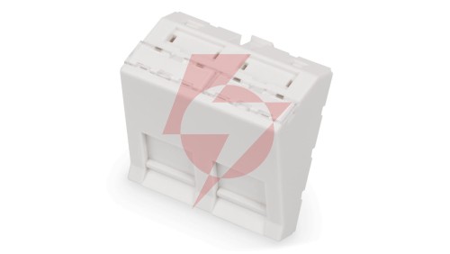 Adapter kątowy M45 2x Keystone, 45x45mm p/kurz biały DN-93802-7-SH