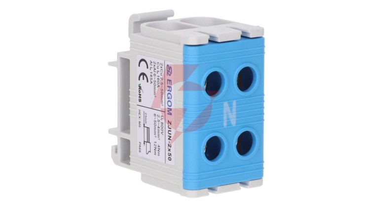 Złączka szynowa 2-torowa niebieska ZJUN-2x50/BL R34RR-07010021203 /6szt./