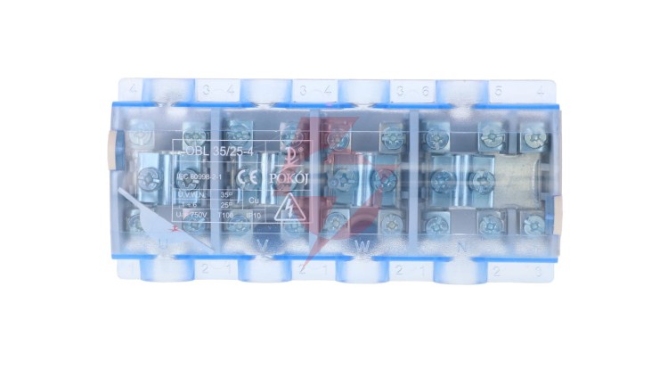 Odgałęźnik instalacyjny 4P 4x35mm2/10x25mm2 niebieski OBL 35/25-4 R35RW-01040000803