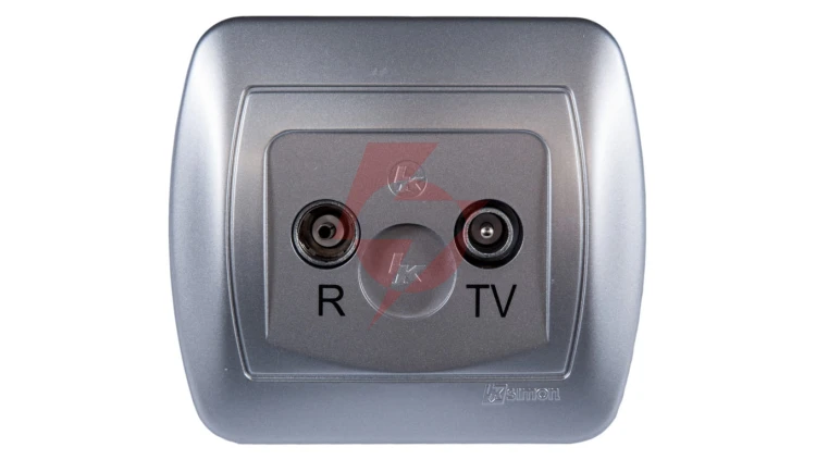 Simon Akord Gniazdo antenowe RD/TV końcowe separowane aluminium metalizowane AAK/26