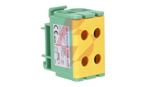 Złączka szynowa 2-torowa ZJUN-2x50 PE żółto-zielona R34RR-07020002003 /6szt./