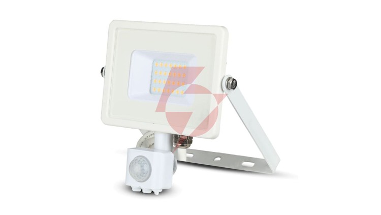 Projektor LED 20W 1600lm 4000K Dioda SAMSUNG z czujnikiem ruchu PIR Biały IP65 449
