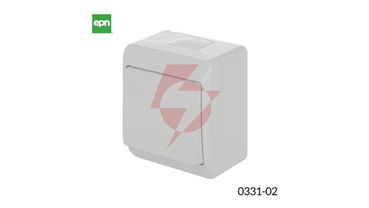 Hermes Łącznik schodowy hermetyczny pojedynczy natynkowy IP44 biały ŁNT-1 0331-02
