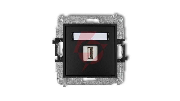 MINI Ładowarka USB pojedyncza 5V 2A czarny mat 12MCUSB-3
