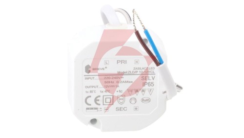 Zasilacz LED 12V DC 12W 1A IP65 /z zabezpieczeniami/ ZLDP 12-12YCL 19712-9036