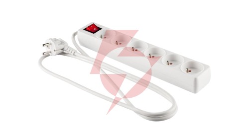 Przedłużacz z wyłącznikiem 6-gniazd z/u 1,5m /H05VV-F 3G1/ biały PM-ZW-6G-15