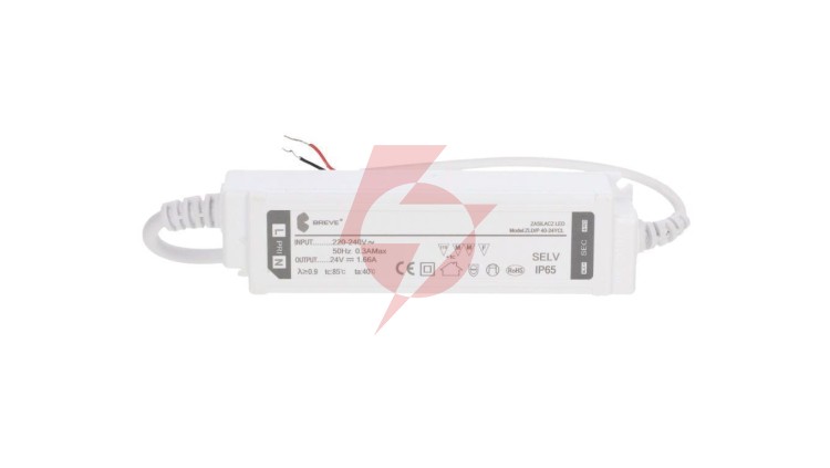 Zasilacz LED 24V DC 40W 1,66A IP65 /z zabezpieczeniami/ ZLDP 40-24YCL 19724-9021