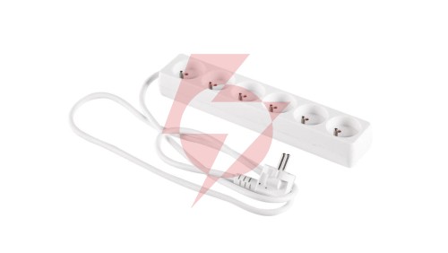 Przedłużacz 6-gniazd z/u 1,5m /H05VV-F 3G1/ biały PM-BW-6G-15