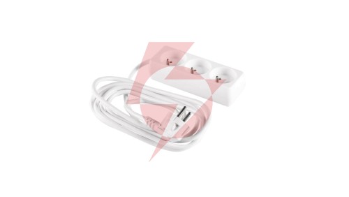 Przedłużacz 3-gniazda z/u 3m /H05VV-F 3G1/ biały PM-BW-3G-30