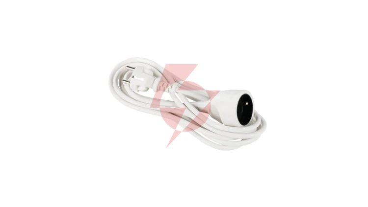 Przedłużacz 1-gniazdo z/u 5m /H05VV-F 3x1/ biały PM-BW-1G-50