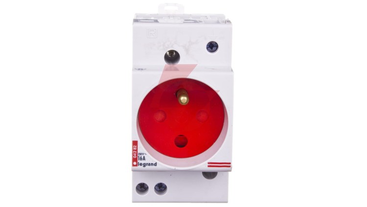 Gniazdo modułowe 2P+Z 10/16A z osłoną na szynę G382 004282