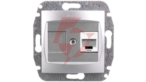 CARLA Gniazdo komputerowe pojedyncze RJ45 cat 5e srebrne 1748-16