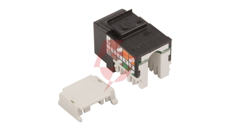 Simon Connect Wkład gniazda komputerowego pojedynczy RJ45 kat.6 nieekranowany czarny CJ645U UTP