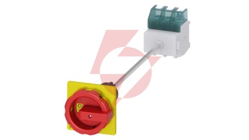 Rozłącznik główny/awaryjny 3P 63A 22kW AC23A 400V montaż na płycie z wałkiem pokrętło otwór centralny 22.5 mm 3LD2545-0TK53