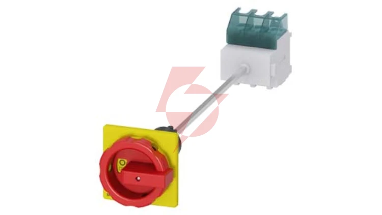 Rozłącznik główny/awaryjny 3P 63A 22kW AC23A 400V montaż na płycie z wałkiem pokrętło otwór centralny 22.5 mm 3LD2545-0TK53