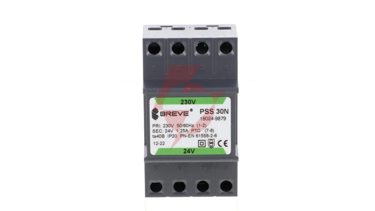 Transformator 1-fazowy modułowy bezpieczeństwa PSS 30N 230/ 24V 1,25A, na szynę DIN, IP20, Ta 40, 16024-9879