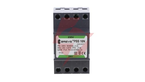 Transformator 1-fazowy modułowy bezpieczeństwa PSS 16N 230/ 24V 0,67A, na szynę DIN, IP20, Ta 40, 16024-9877