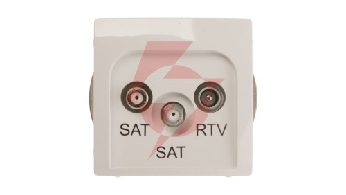 Simon Basic Gniazdo antenowe SAT/SAT/RTV końcowe białe BMZAR+SAT3.1-P2.01/11
